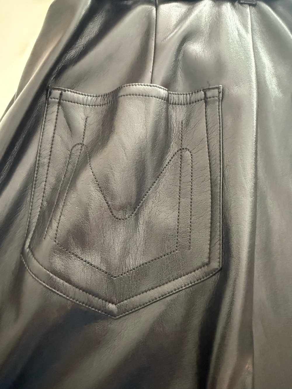 Show Me Your MuMu Black Faux Leather Mini Dress with Belt - Picture 4 of 6